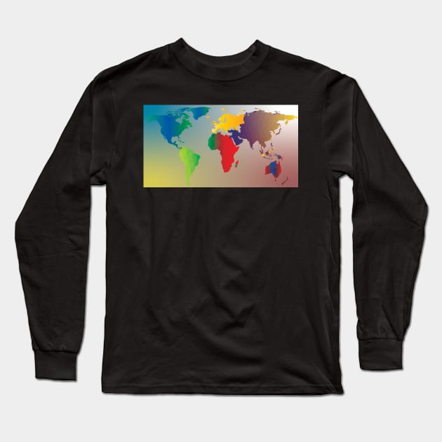 Abstract map of the world Long Sleeve T-Shirt by oscargml